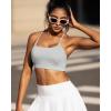 RUNNING GIRL Y-Back Sports Bras for Women, Medium Impact Wirefree Padded Bra Workout Crop Top Longline Sports Bra Push up(Icy Grey)