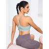RUNNING GIRL Y-Back Sports Bras for Women, Medium Impact Wirefree Padded Bra Workout Crop Top Longline Sports Bra Push up(Pale Green)