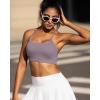 RUNNING GIRL Y-Back Sports Bras for Women, Medium Impact Wirefree Padded Bra Workout Crop Top Longline Sports Bra Push up(Purple)