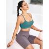 RUNNING GIRL Y-Back Sports Bras for Women, Medium Impact Wirefree Padded Bra Workout Crop Top Longline Sports Bra Push up(Storm Teal)