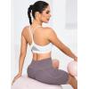 RUNNING GIRL Y-Back Sports Bras for Women, Medium Impact Wirefree Padded Bra Workout Crop Top Longline Sports Bra Push up(White)
