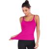 RUNNING GIRL Yoga Tank Tops for Women Built in Shelf Bra B/C Cups Strappy Back Activewear Workout Compression Tops(C-amagenta Purple)