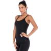 RUNNING GIRL Yoga Tank Tops for Women Built in Shelf Bra B/C Cups Strappy Back Activewear Workout Compression Tops(C-black)