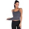 RUNNING GIRL Yoga Tank Tops for Women Built in Shelf Bra B/C Cups Strappy Back Activewear Workout Compression Tops(C-grey)