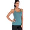 RUNNING GIRL Yoga Tank Tops for Women Built in Shelf Bra B/C Cups Strappy Back Activewear Workout Compression Tops(C-ice Bule)