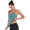 RUNNING GIRL Yoga Tank Tops for Women Built in Shelf Bra B/C Cups Strappy Back Activewear Workout Compression Tops(C-ice Bule)