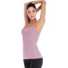 RUNNING GIRL Yoga Tank Tops for Women Built in Shelf Bra B/C Cups Strappy Back Activewear Workout Compression Tops(C-purple)