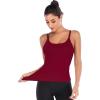 RUNNING GIRL Yoga Tank Tops for Women Built in Shelf Bra B/C Cups Strappy Back Activewear Workout Compression Tops(C-red)