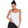 RUNNING GIRL Yoga Tank Tops for Women Built in Shelf Bra B/C Cups Strappy Back Activewear Workout Compression Tops(C-white)