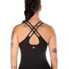 RUNNING GIRL Yoga Tank Tops for Women Built in Shelf Bra B/C Cups Strappy Back Activewear Workout Compression Tops(D-black)