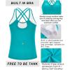 RUNNING GIRL Yoga Tank Tops for Women Built in Shelf Bra B/C Cups Strappy Back Activewear Workout Compression Tops(D-electric Green)