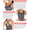 RUNNING GIRL Yoga Tank Tops for Women Built in Shelf Bra B/C Cups Strappy Back Activewear Workout Compression Tops(D-grey)
