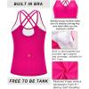 RUNNING GIRL Yoga Tank Tops for Women Built in Shelf Bra B/C Cups Strappy Back Activewear Workout Compression Tops(D-hot Pink)