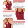 RUNNING GIRL Yoga Tank Tops for Women Built in Shelf Bra B/C Cups Strappy Back Activewear Workout Compression Tops(D-red)