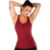 RUNNING GIRL Yoga Tank Tops for Women Built in Shelf Bra B/C Cups Strappy Back Activewear Workout Compression Tops(D-red)