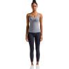 RUNNING GIRL Yoga Tank Tops for Women Built in Shelf Bra B/C Cups Strappy Back Activewear Workout Compression Tops(W-grey)