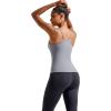 RUNNING GIRL Yoga Tank Tops for Women Built in Shelf Bra B/C Cups Strappy Back Activewear Workout Compression Tops(W-grey)
