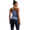 RUNNING GIRL Yoga Tank Tops for Women Built in Shelf Bra B/C Cups Strappy Back Activewear Workout Compression Tops(W-light Blue)