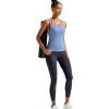 RUNNING GIRL Yoga Tank Tops for Women Built in Shelf Bra B/C Cups Strappy Back Activewear Workout Compression Tops(W-light Blue)