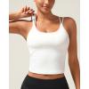 RUNNING GIRL Yoga Tank Tops for Women Built in Shelf Bra B/C Cups Strappy Back Activewear Workout Compression Tops(Z-bright White)