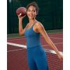 RUNNING GIRL Yoga Tank Tops for Women Built in Shelf Bra B/C Cups Strappy Back Activewear Workout Compression Tops(Z-dark Blue)