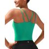 RUNNING GIRL Yoga Tank Tops for Women Built in Shelf Bra B/C Cups Strappy Back Activewear Workout Compression Tops(Z-green)