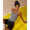 RUNNING GIRL Yoga Tank Tops for Women Built in Shelf Bra B/C Cups Strappy Back Activewear Workout Compression Tops(Z-grey)
