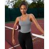 RUNNING GIRL Yoga Tank Tops for Women Built in Shelf Bra B/C Cups Strappy Back Activewear Workout Compression Tops(Z-grey)