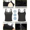 RUNNING GIRL Yoga Tank Tops for Women Built in Shelf Bra B/C Cups Strappy Back Activewear Workout Compression Tops(Z-jet Black)