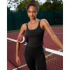 RUNNING GIRL Yoga Tank Tops for Women Built in Shelf Bra B/C Cups Strappy Back Activewear Workout Compression Tops(Z-jet Black)