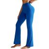 RUNNING GIRL Flare Pants with Pockets, High Waist Yoga Pants Buttery Soft Bootcut Wide Leg Leggings for Women(Blue)