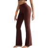 RUNNING GIRL Flare Pants with Pockets, High Waist Yoga Pants Buttery Soft Bootcut Wide Leg Leggings for Women(Brown)