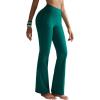 RUNNING GIRL Flare Pants with Pockets, High Waist Yoga Pants Buttery Soft Bootcut Wide Leg Leggings for Women(Teal)