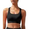 RUNNING GIRL High Impact Sports Bras for Women – Scoop Neck Strappy Sports Bra High Support Moulded Cup Workout Bra(A-black)