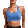 RUNNING GIRL High Impact Sports Bras for Women – Scoop Neck Strappy Sports Bra High Support Moulded Cup Workout Bra(A-light Blue)