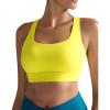 RUNNING GIRL High Impact Sports Bras for Women – Scoop Neck Strappy Sports Bra High Support Moulded Cup Workout Bra(A-yellow)