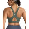 RUNNING GIRL High Impact Sports Bras for Women High Support Molded Cups, Adjustable Straps Sports Bra with Sewn in Pads(Dark Green)