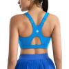 RUNNING GIRL High Impact Sports Bras for Women High Support Molded Cups, Adjustable Straps Sports Bra with Sewn in Pads(Dazzling Blue)