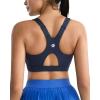 RUNNING GIRL High Impact Sports Bras for Women High Support Molded Cups, Adjustable Straps Sports Bra with Sewn in Pads(Navy Blue)
