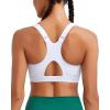 RUNNING GIRL High Impact Sports Bras for Women High Support Molded Cups, Adjustable Straps Sports Bra with Sewn in Pads(White)