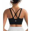 RUNNING GIRL High Impact Sports Bras for Women, High Support Running Sports Bra Moulded Cup Strappy Sports Bras(U-black)