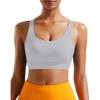 RUNNING GIRL High Impact Sports Bras for Women, High Support Running Strappy Women’s Sports Bra with Sewn in Pads(H-grey)