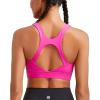 RUNNING GIRL High Impact Sports Bras for Women, High Support Running Strappy Women’s Sports Bra with Sewn in Pads(H-hot Pink)