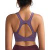 RUNNING GIRL High Impact Sports Bras for Women, High Support Running Strappy Women’s Sports Bra with Sewn in Pads(H-purple)