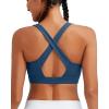 RUNNING GIRL High Impact Sports Bras for Women, High Support Running Strappy Women’s Sports Bra with Sewn in Pads(X-dark Blue)