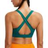 RUNNING GIRL High Impact Sports Bras for Women, High Support Running Strappy Women’s Sports Bra with Sewn in Pads(X-green)