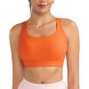 RUNNING GIRL High Impact Sports Bras for Women, High Support Running Strappy Women’s Sports Bra with Sewn in Pads(X-orange)