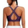 RUNNING GIRL High Impact Sports Bras for Women, High Support Running Strappy Women’s Sports Bra with Sewn in Pads(X-purple)