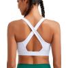 RUNNING GIRL High Impact Sports Bras for Women, High Support Running Strappy Women’s Sports Bra with Sewn in Pads(X-white)