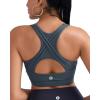 RUNNING GIRL High Impact Sports Bras for Women High Support Women’s Sports Bra Racerback Workout Running Bra(Deep Grey)